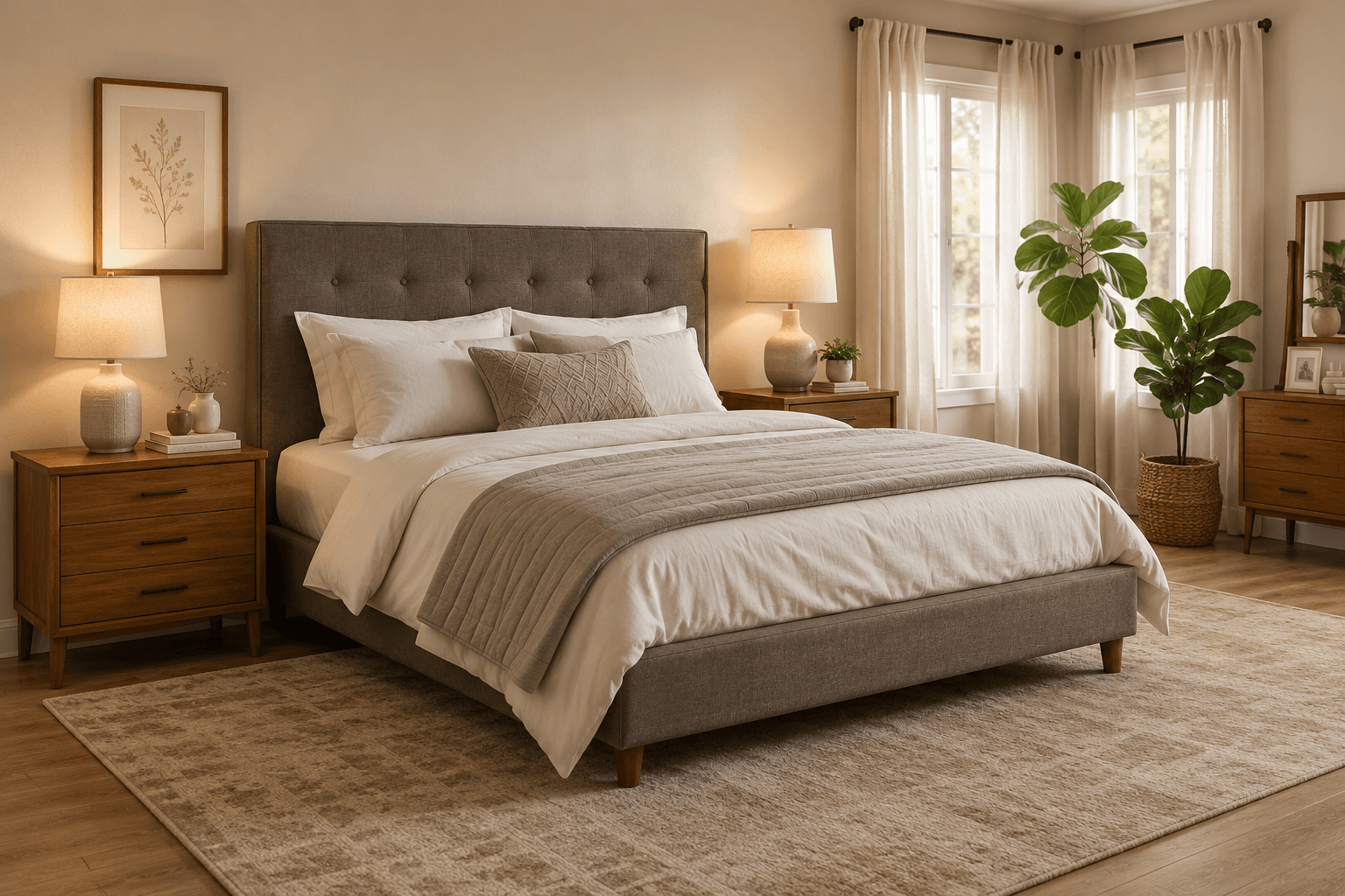 Clean bedroom kept intact after heat treatment — no furniture loss